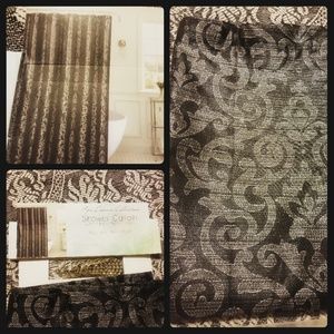 Black & Silver Shower curtain by Spa Essence